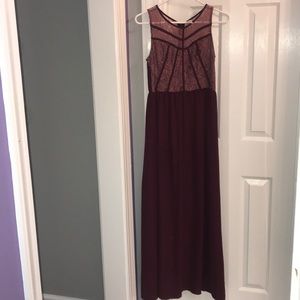 Maroon long formal dress